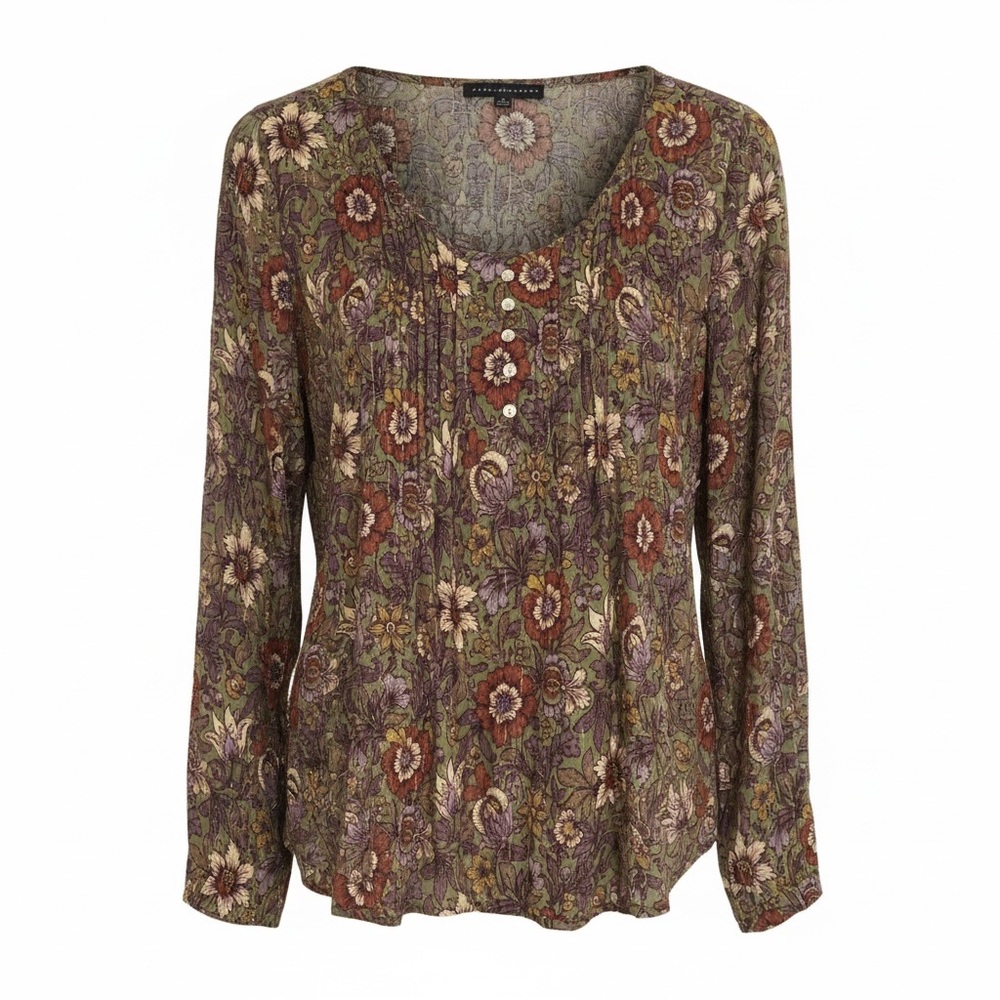 Jane & Delancey Woman’s Floral Print Long-Sleeve Top - Size Large - PTP 21” - Picture 3 of 7